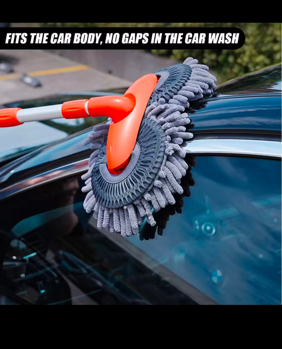 Car Washer Mop/Head Foam Wash Chenille Brush Windshield Roof Window Cleaning Maintenance Stretching Handle Auto Care Accessories