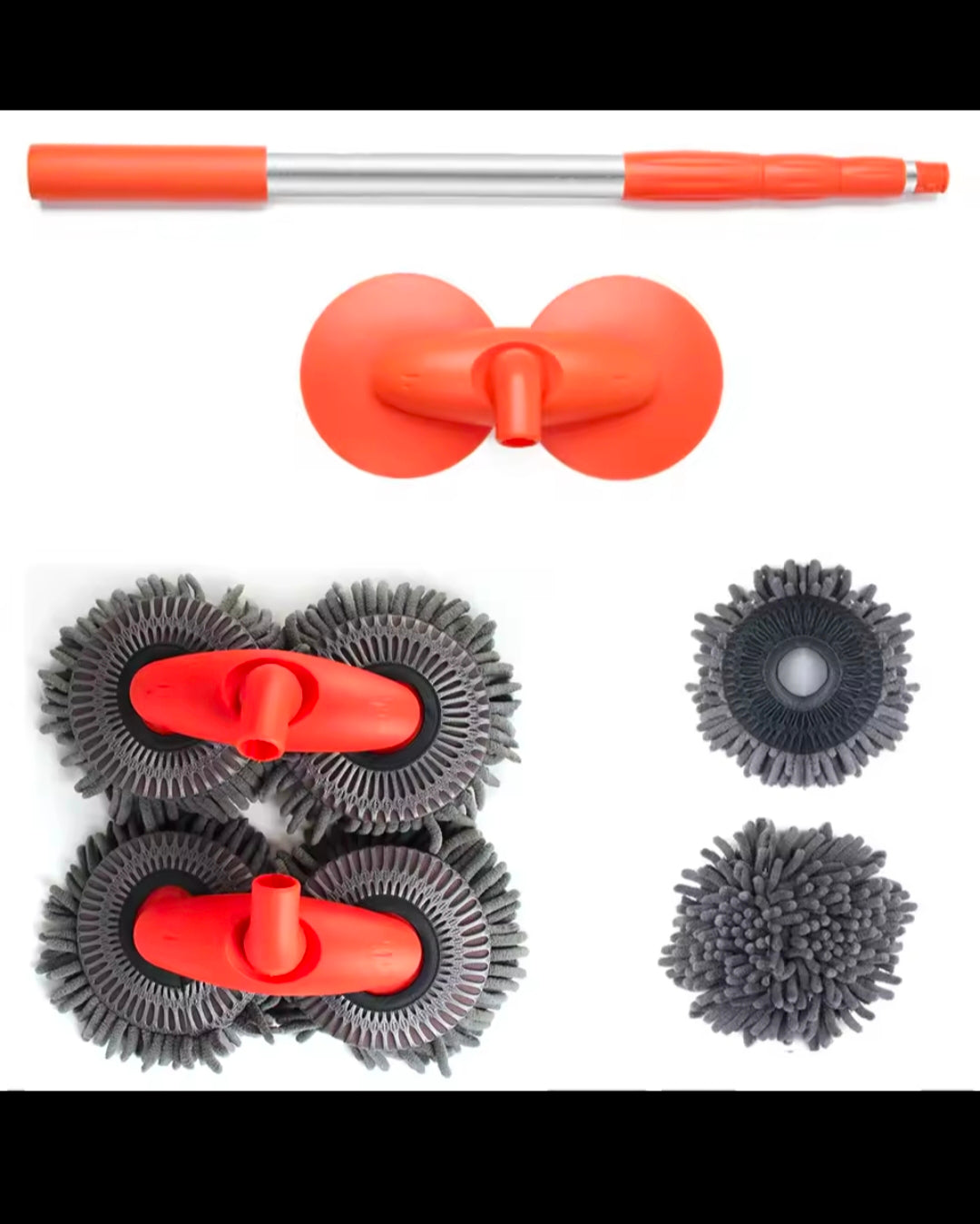 Car Washer Mop/Head Foam Wash Chenille Brush Windshield Roof Window Cleaning Maintenance Stretching Handle Auto Care Accessories